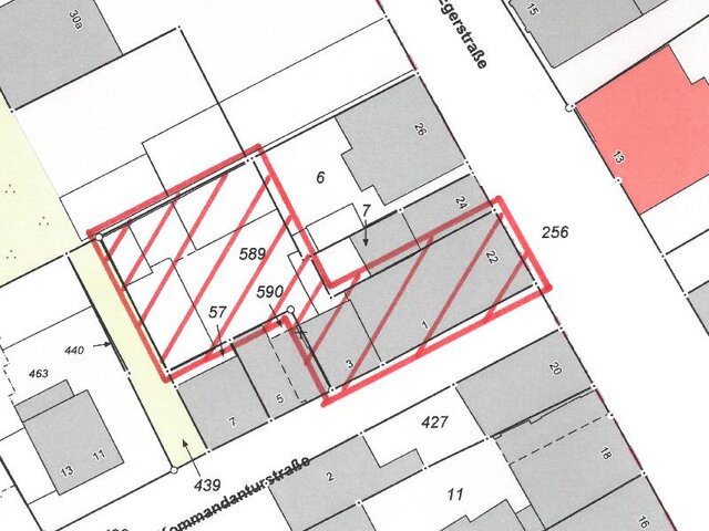 Lageplan mit Liegenschaft