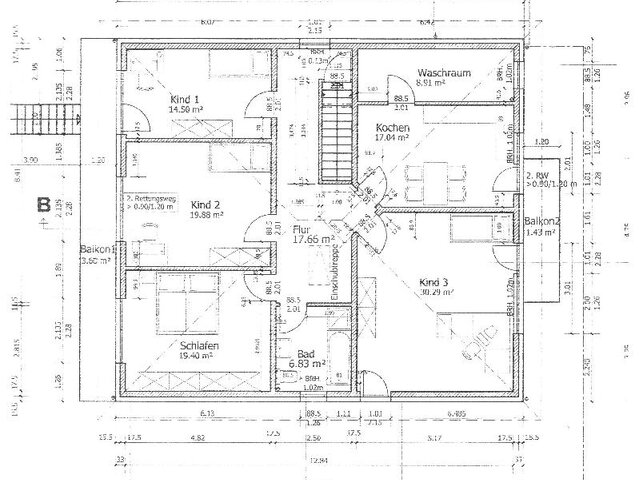 Grundriss 1. OG Wohnung 1